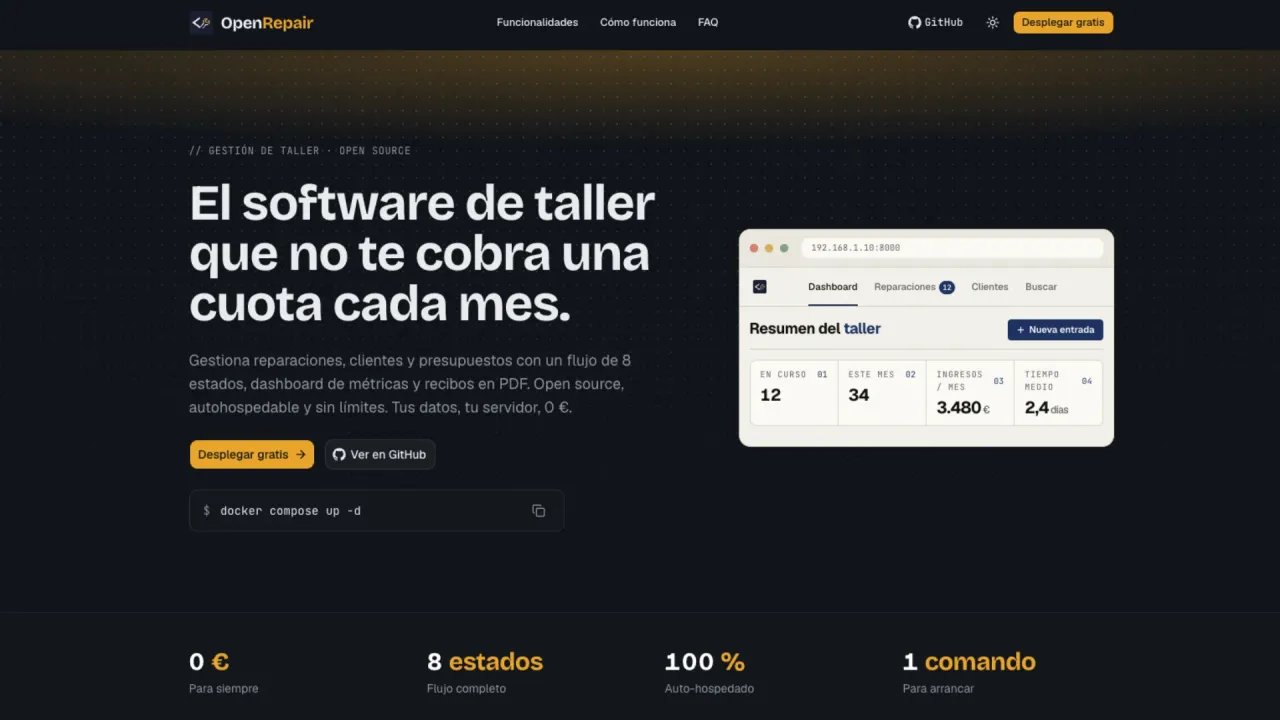 Screenshot of the OpenRepair website
